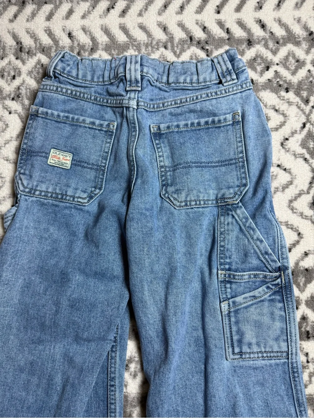 Old Navy Vintage 90s Baggy Carpenter Denim Jeans Boys Painters Pants Size 10